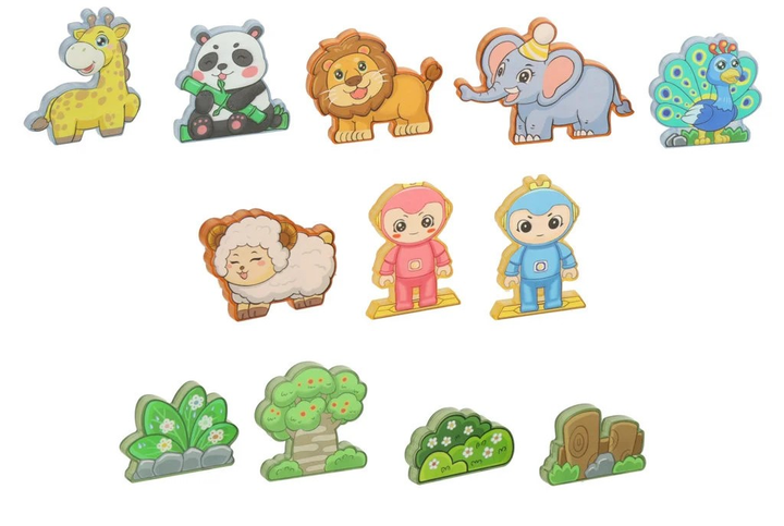 Klocki magnetyczne świecące KIK Light Magnetic Blocks Animal Paradice 90 elementów (5903039752702) - obraz 7