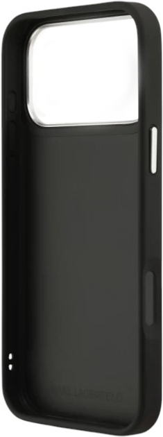 Панель Karl Lagerfeld FW Grained Karl & Choupette Heads Pins do Apple iPhone 17 Pro Max Black (3666339494681) - зображення 7