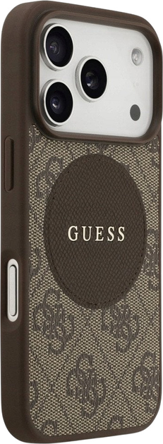 Панель Guess 4G Circle Classic Logo MagSafe для Apple iPhone 17 Pro Brown (3666339490027) - зображення 4