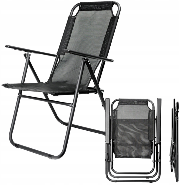 Krzesło turystyczne Platinet PCC1047 składane kempingowe z oparciem (5907595461405) - obraz 1