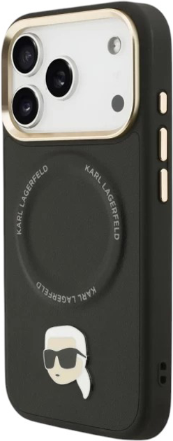 Панель Karl Lagerfeld Big Strap Karl Metal Logo MagSafe do Apple iPhone 17 Pro Max Black (3666339539788) - зображення 1