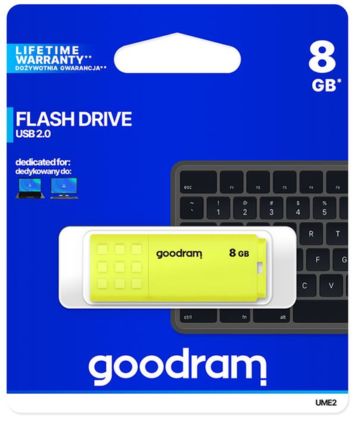 Flash Drive Goodram USB 8GB UME2 (UME2-0080Y0R11) Yellow - Фото 5 Flash Drive Goodram USB 8GB UME2 (UME2-0080Y0R11) Yellow - изображение 5