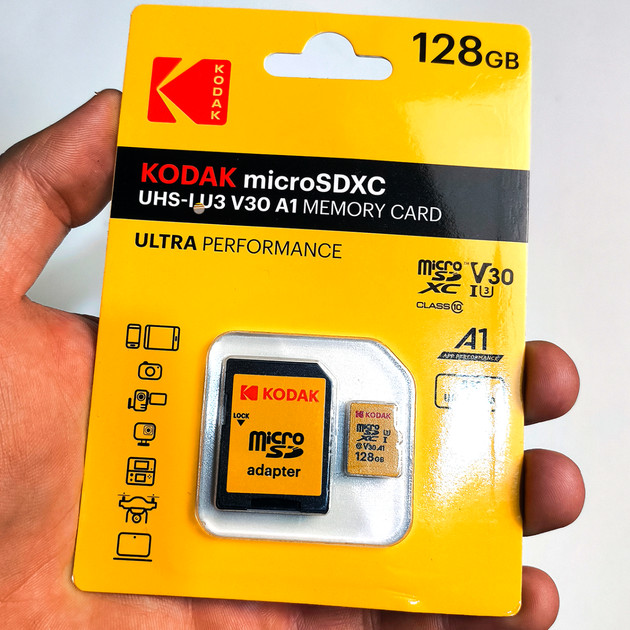 Карта памяти KODAK microSDXC 128GB UHS-I U3 V30 A1 4K Ultra HD - изображение 5