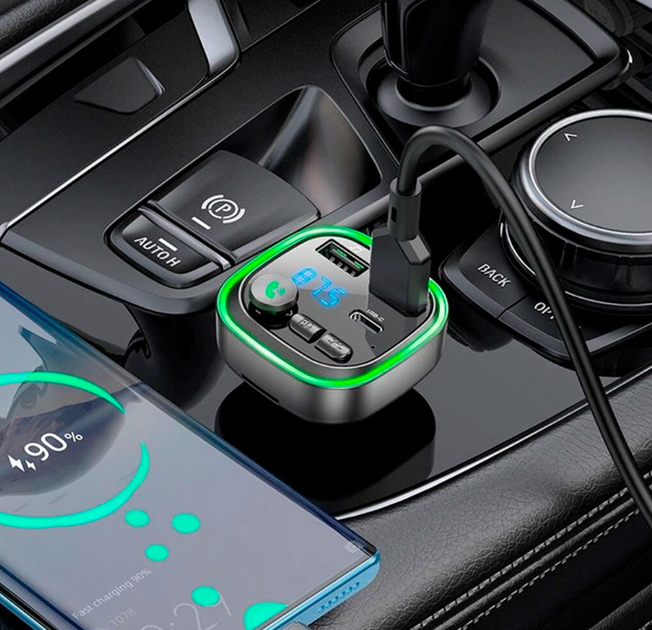 FM-модулятор Borofone BC48 Bluetooth для беспроводной музыки в авто Чёрный - изображение 2