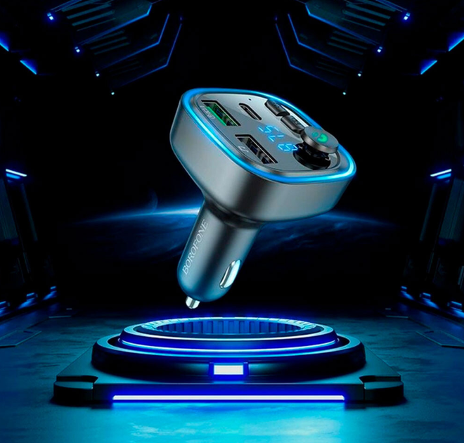 FM-модулятор Borofone BC48 Bluetooth для беспроводной музыки в авто Чёрный - изображение 4