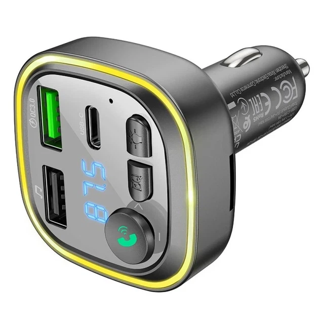 FM-модулятор Borofone BC48 Bluetooth для беспроводной музыки в авто Чёрный - изображение 5