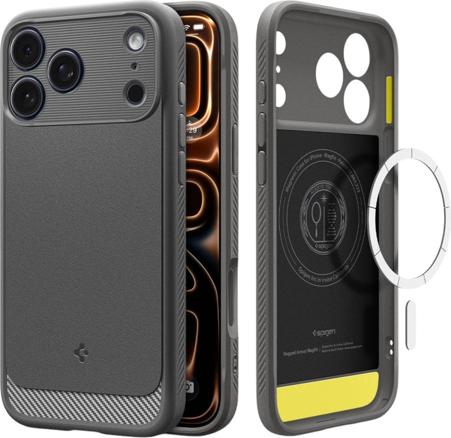 Панель Spigen Rugged Armor Mag MagSafe для Apple iPhone 17 Pro Grey (8800283314625) - зображення 6