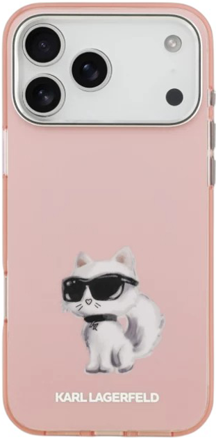 Etui Karl Lagerfeld IML Aquarelle Choupette MagSafe do Apple iPhone 17 Pro Max Pink (3666339531041) - obraz 4