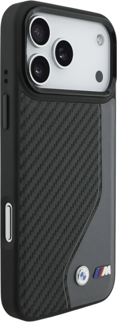 Etui plecki BMW M Carbon Logo MagSafe do Apple iPhone 17 Pro Max Graphite (BMHMP17X25PCCSCAK) - obraz 3