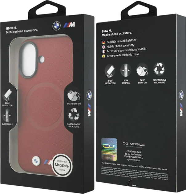 Панель BMW M FW Metal Logo MagSafe для Apple iPhone 17 Red (BMHMP17S25PFWSMR) - зображення 8
