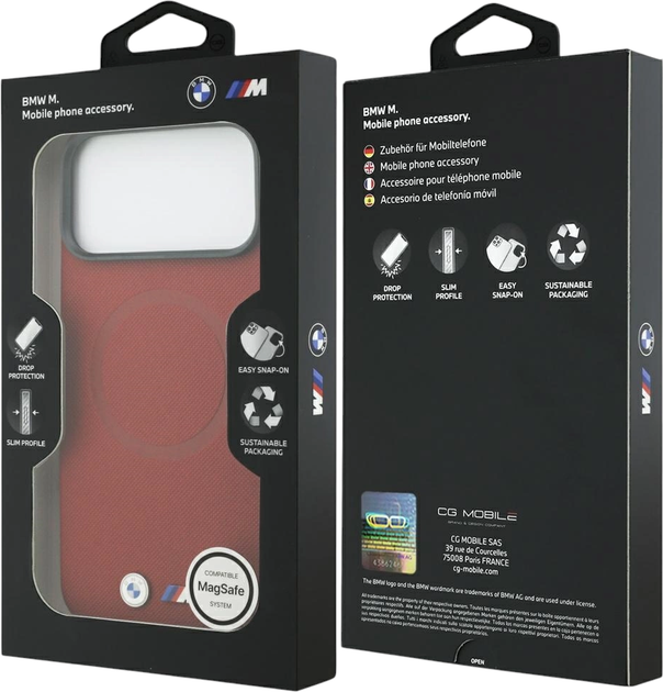 Панель BMW M FW Metal Logo MagSafe для Apple iPhone 17 Pro Max Red (BMHMP17X25PFWSMR) - зображення 8