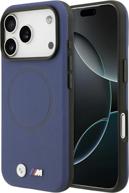 Панель BMW M FW Metal Logo MagSafe для Apple iPhone 17 Pro Max Navy Blue (BMHMP17X25PFWSMB) - зображення 1