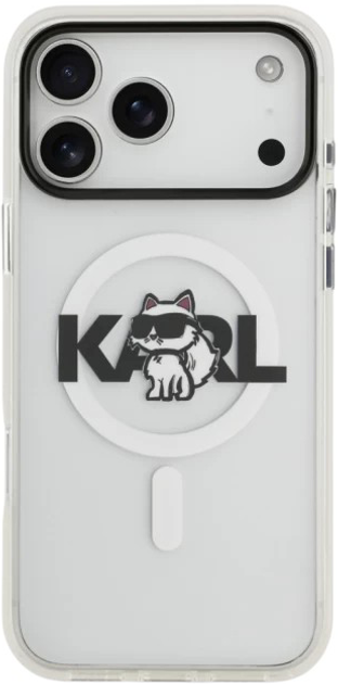 Панель Karl Lagerfeld IML Choupette Sketch Logo MagSafe do Apple iPhone 17 Pro Max Transparent (3666339504700) - зображення 4
