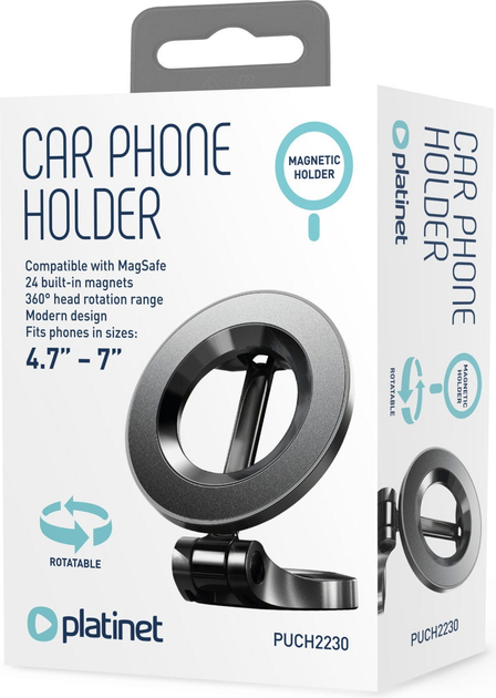 Uchwyt samochodowy na telefon Platinet metalowy z MagSafe (PUCH2230) - obraz 2