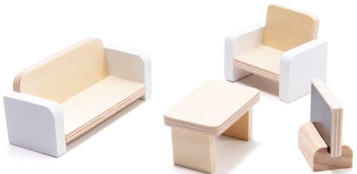 Drewniany domek dla lalek Kik MDF LED 78 cm Czarny (KX6201) (5903039709904) - obraz 18