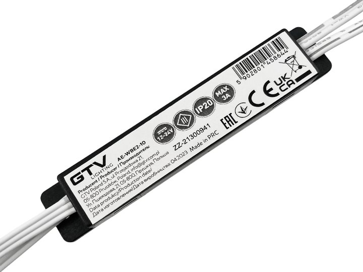 Вимикач безконтактний GTV MICRO IR 2 датчики Білий - Фото 2 Вимикач безконтактний GTV MICRO IR 2 датчики Білий - зображення 2