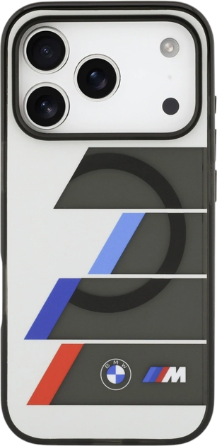 Панель BMW M IML Metal Buttons Tricolor Lines MagSafe для Apple iPhone 17 Pro Gray (BMHMP17L25HTTRIA) - зображення 2