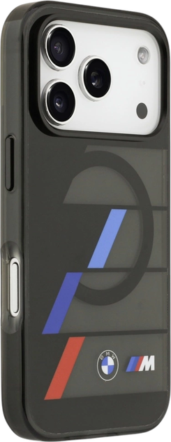 Панель BMW M IML Metal Buttons Tricolor Lines MagSafe для Apple iPhone 17 Pro Max Black (BMHMP17X25HTTRIK) - зображення 3