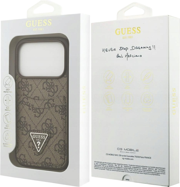 Панель Guess 4G Double Card Triangle для iPhone 17 Pro Brown (3666339552602) - зображення 8