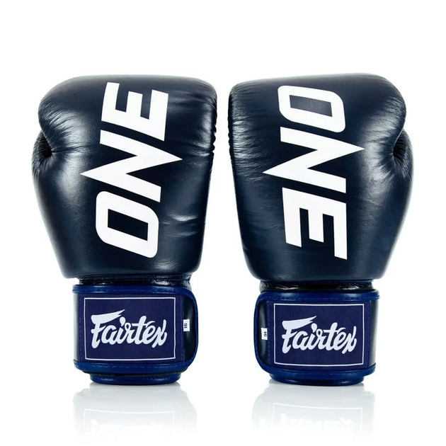 Рукавички боксерські шкіряні з бинтами Fairtex BGV1-ONE 14 унцій, темно-сині - изображение 5