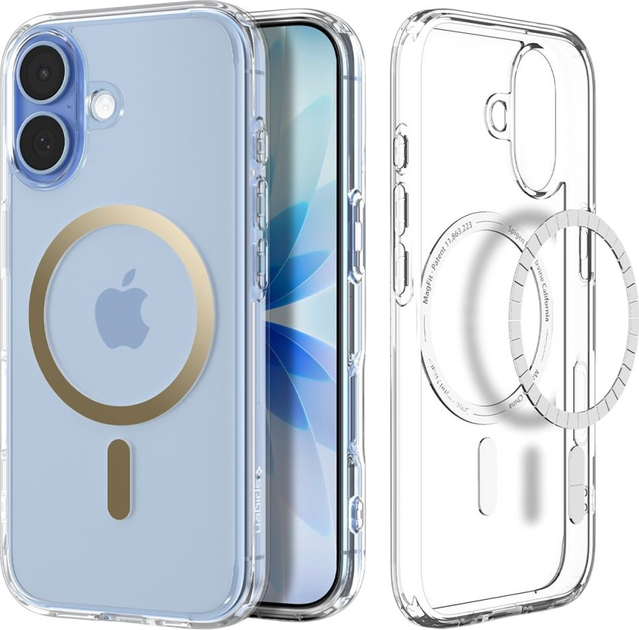 Панель Spigen Ultra Hybrid MagSafe для Apple iPhone 17 Clear/Gold (8800283315141) - зображення 1