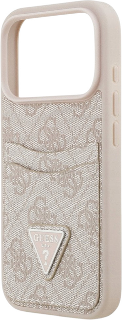 Etui plecki Guess 4G Double Card Triangle do iPhone 17 Pro Pink (3666339552725) - obraz 6