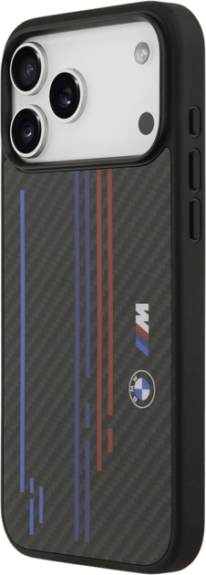 Etui plecki BMW M Kevlar Lines & Logo MagSafe do Apple iPhone 17 Pro Max Black (BMHMP17X25CFSTSK) - obraz 4