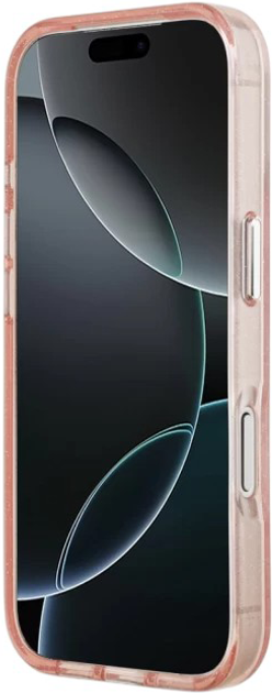 Etui Karl Lagerfeld IML Glitter Karl & Choupette Heads MagSafe do Apple iPhone 17 Pro Pink (3666339499075) - obraz 2