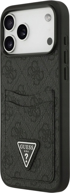 Etui plecki Guess 4G Double Card Triangle do iPhone 17 Pro Max Black (3666339552657) - obraz 2