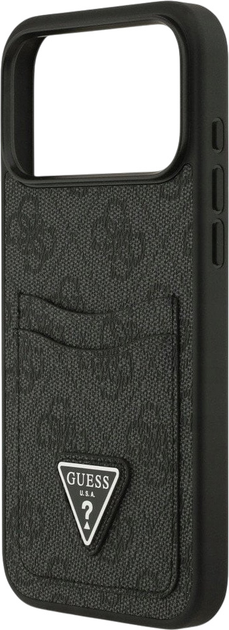 Etui plecki Guess 4G Double Card Triangle do iPhone 17 Pro Max Black (3666339552657) - obraz 6