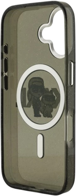 Панель Karl Lagerfeld IML Glitter Karl & Choupette Sketch MagSafe do Apple iPhone 17 Black (3666339504472) - зображення 7