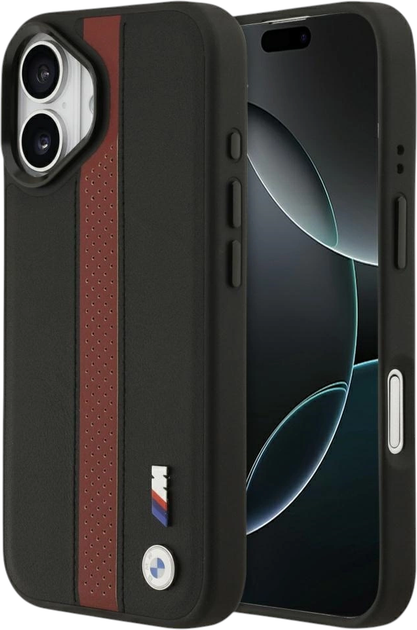 Панель BMW M Perforated Stripe Logo MagSafe для Apple iPhone 17 Red (BMHMP17S25PCPSKR) - зображення 1