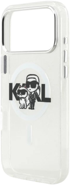 Панель Karl Lagerfeld IML Glitter Karl & Choupette Sketch MagSafe do Apple iPhone 17 Pro Transparent (3666339504533) - зображення 6