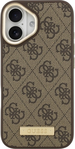 Панель Guess 4G Logo Plate MagSafe для iPhone 17 Brown (3666339489762) - зображення 3