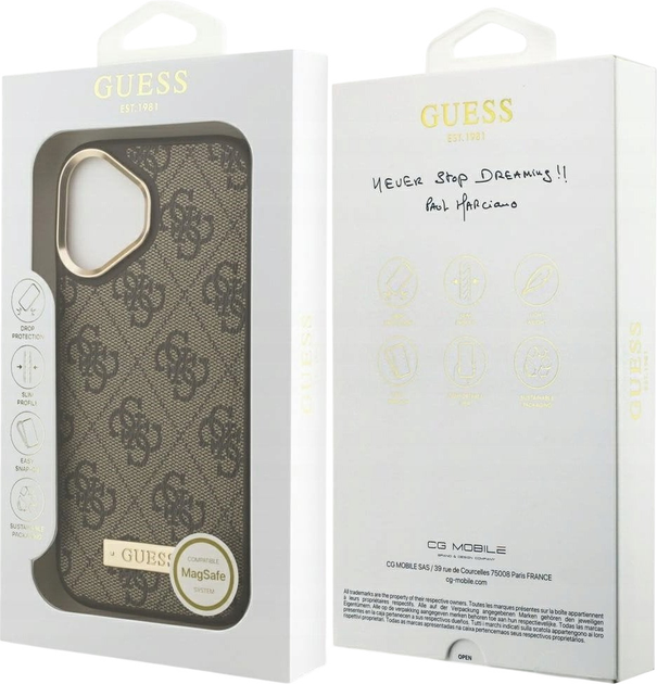 Панель Guess 4G Logo Plate MagSafe для iPhone 17 Brown (3666339489762) - зображення 8