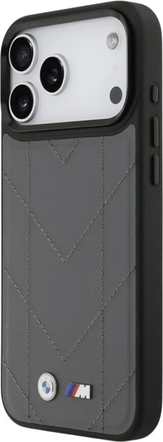 Etui plecki BMW M Quilted Logo MagSafe do Apple iPhone 17 Pro Max Graphite (BMHMP17X25PSECHA) - obraz 4