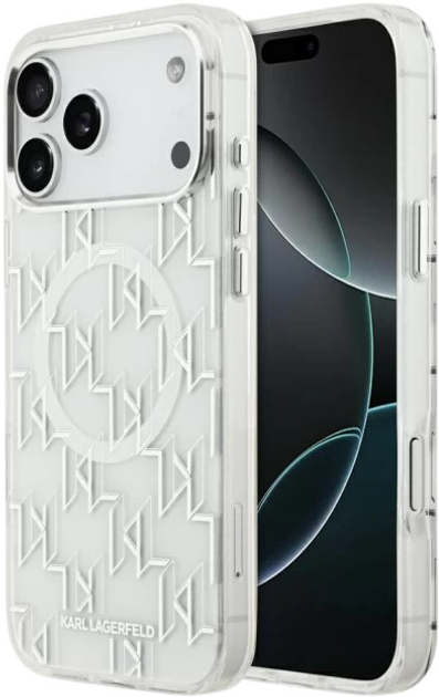 Панель Karl Lagerfeld IML KL Monogram MagSafe do Apple iPhone 17 Pro Max White (3666339505981) - зображення 1