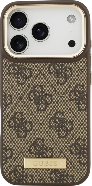 Панель Guess 4G Logo Plate MagSafe для iPhone 17 Pro Brown (3666339489786) - зображення 3