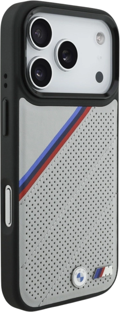 Etui plecki BMW M Quilted Logo MagSafe do Apple iPhone 17 Pro Gray (BMHMP17L25PCSPEG) - obraz 3