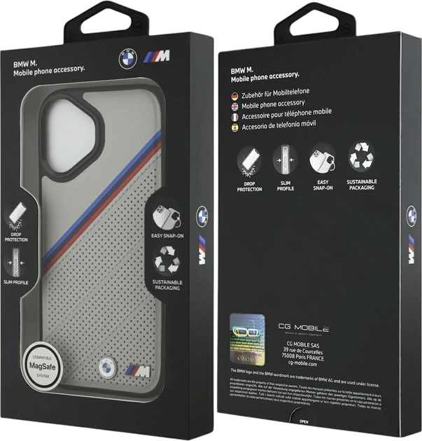 Панель BMW M Quilted Logo MagSafe для Apple iPhone 17 Gray (BMW838) - зображення 8