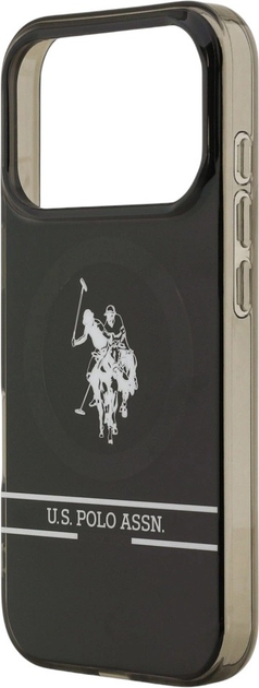 Etui U.S. Polo Assn DH and Bottom Stripe Logo MagSafe do Apple iPhone 17 Pro Black (3666339543907) - obraz 6
