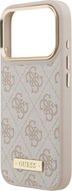 Etui plecki Guess 4G Logo Plate MagSafe do iPhone 17 Pro Pink (3666339489823) - obraz 6
