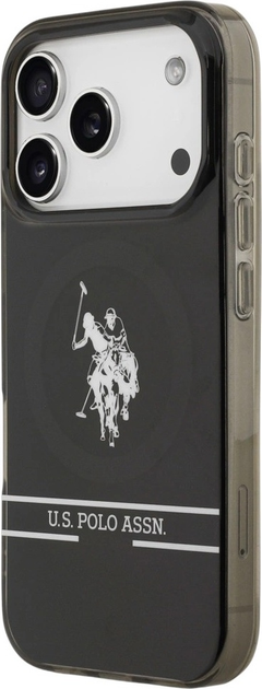 Etui U.S. Polo Assn DH and Bottom Stripe Logo MagSafe do Apple iPhone 17 Pro Max Black (3666339543914) - obraz 3