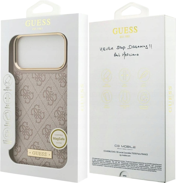 Etui plecki Guess 4G Logo Plate MagSafe do iPhone 17 Pro Max Pink (3666339489830) - obraz 8