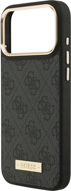 Etui plecki Guess 4G Logo Plate MagSafe do iPhone 17 Pro Max Black (3666339489755) - obraz 6