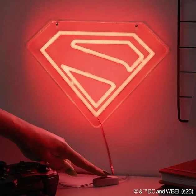 Нічник Paladone DC Superman logo LED неоновий (5056577754476) - зображення 4