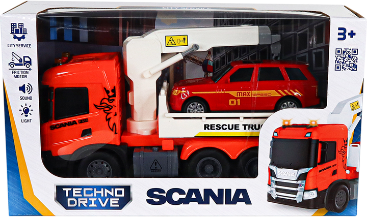 Игровой набор Techno Drive Эвакуатор с машиной Big Truck Scania со световыми и звуковыми эффектами (6408KS) - изображение 10