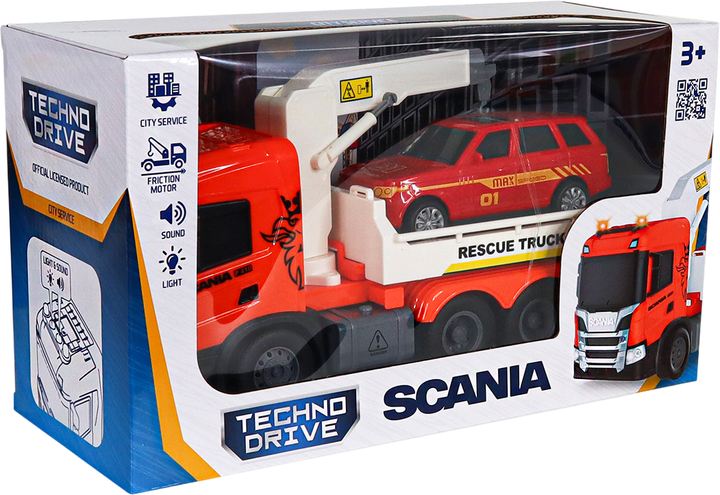 Игровой набор Techno Drive Эвакуатор с машиной Big Truck Scania со световыми и звуковыми эффектами (6408KS) - изображение 11