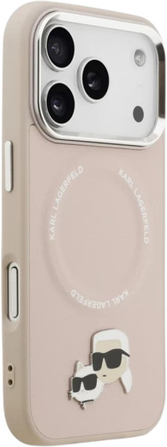 Etui Karl Lagerfeld Karl & Choupette Pin MagSafe do Apple iPhone 17 Pro Pink (3666339495473) - obraz 5