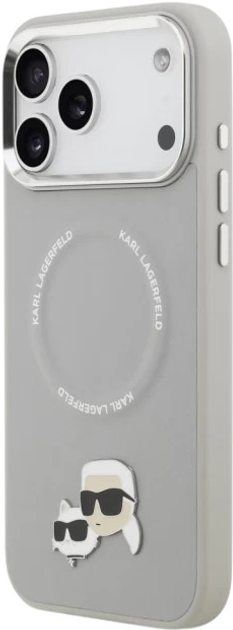 Панель Karl Lagerfeld Karl & Choupette Pin MagSafe do Apple iPhone 17 Pro Grey (3666339495312) - зображення 3